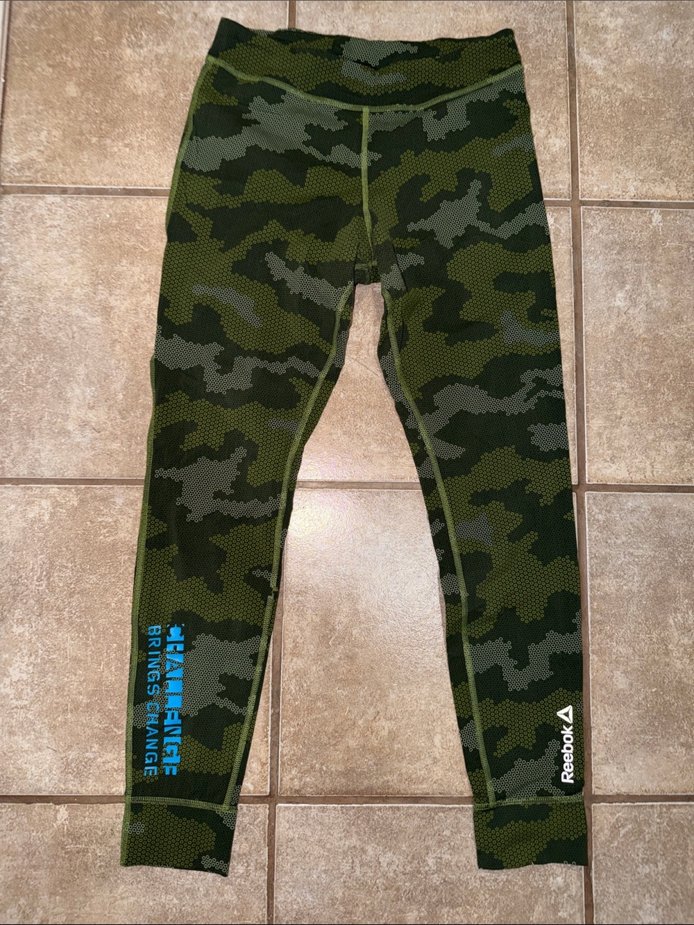 Reebok womans Camo Performance Leggings - Green